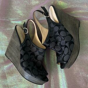 Janet Coach Wedges in Black